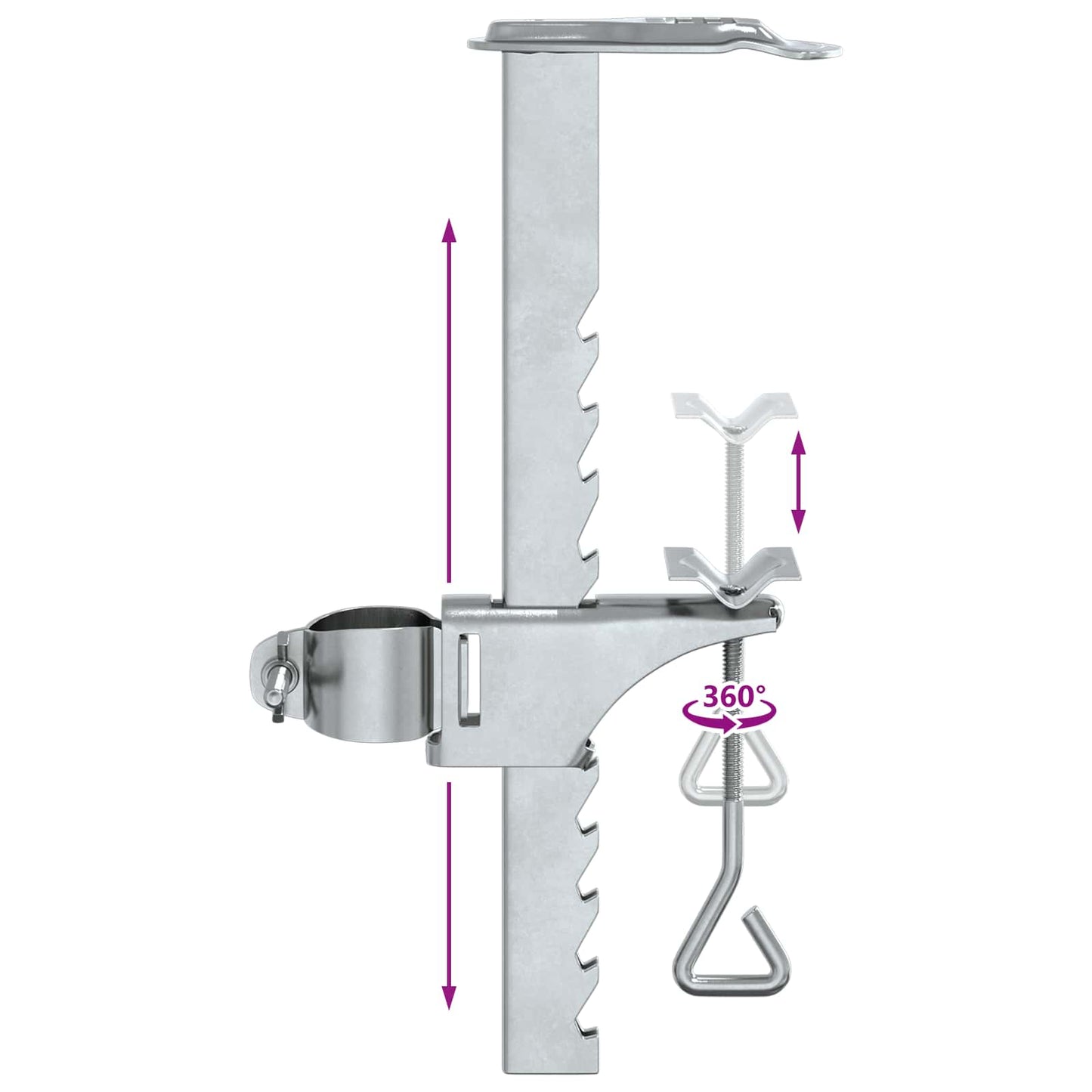 vidaXL Parasol Base Silver Steel