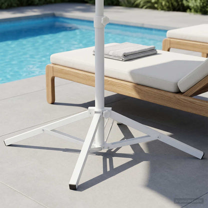 vidaXL Parasol Stand White Steel for 25-32 mm Pole