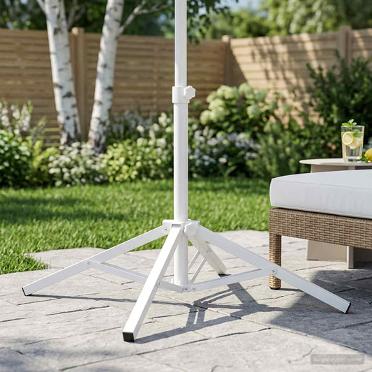 vidaXL Parasol Stand White Steel for 25-32 mm Pole