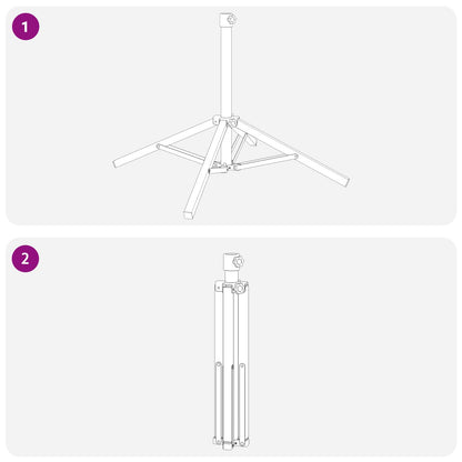 vidaXL Parasol Stand White Steel for 25-32 mm Pole