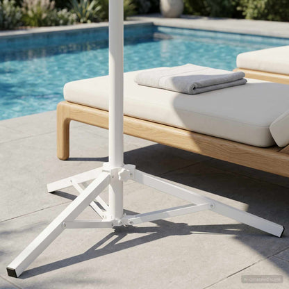 vidaXL Parasol Stand White Steel for 25-32 mm Pole