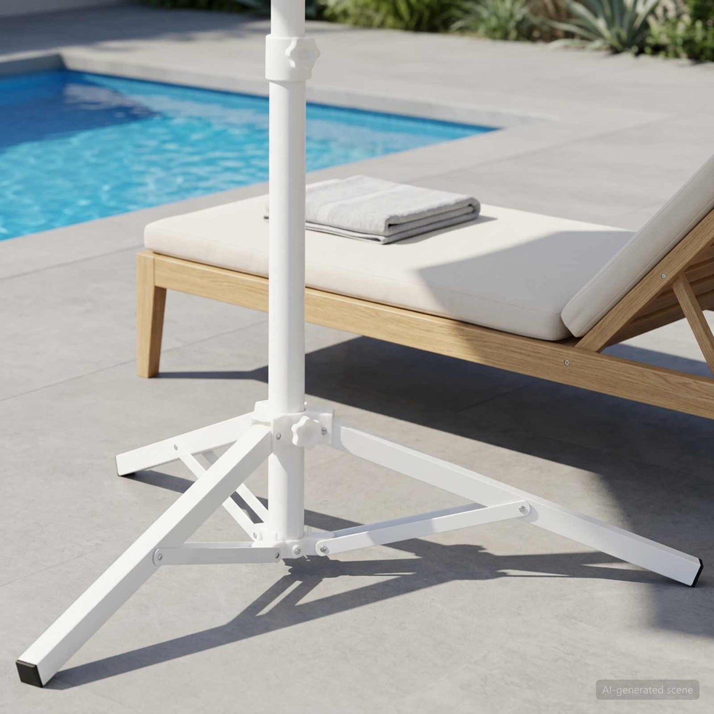 vidaXL Parasol Stand White Steel for 25-32 mm Pole