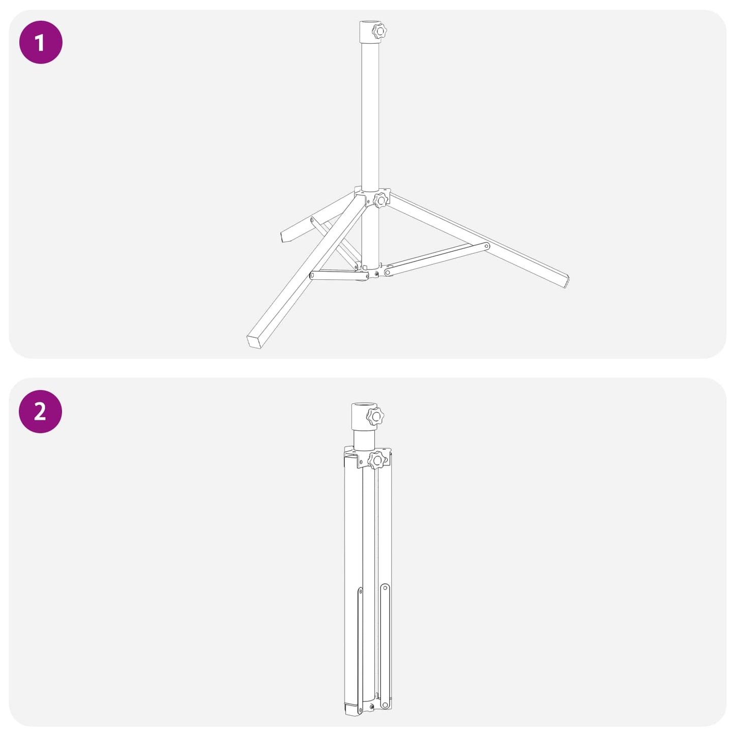 vidaXL Parasol Stand White Steel for 25-32 mm Pole