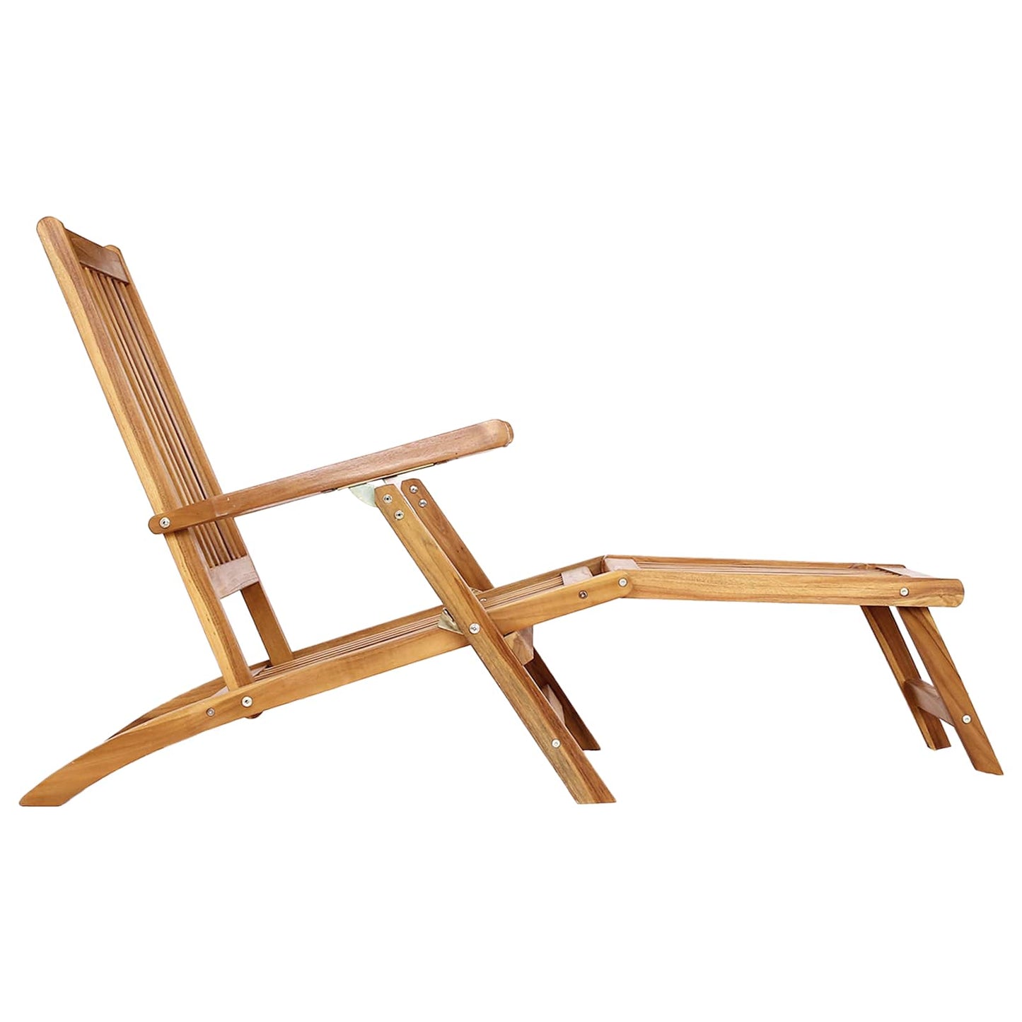 vidaXL Folding Deck Chair 2 pcs Natural Solid Teak Wood