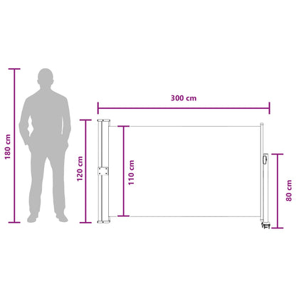vidaXL Side Awning 117 x 300 cm Rectangular Taupe