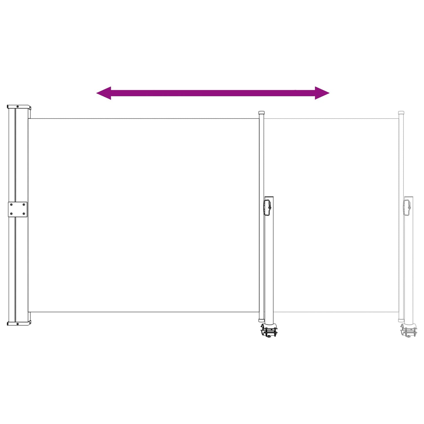 vidaXL Side Awning 100% polyester iron steel