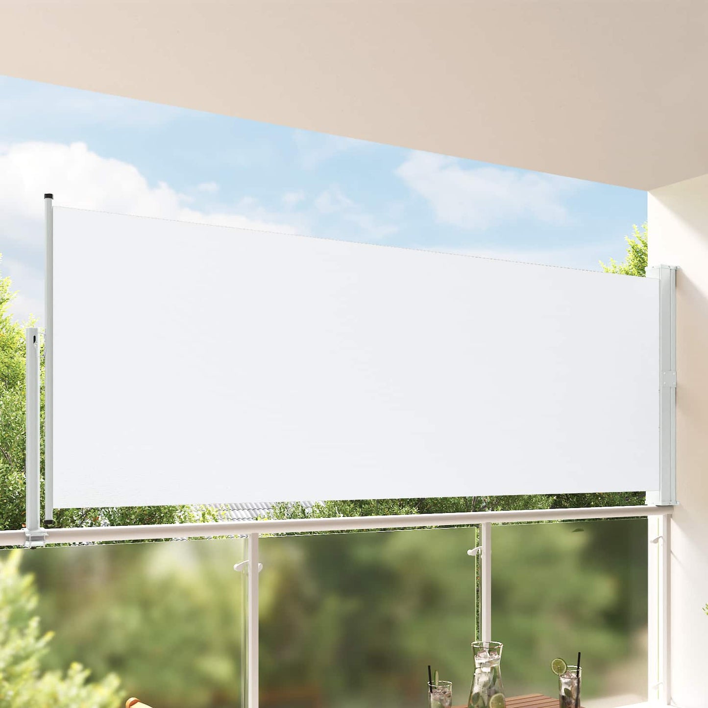 vidaXL Side Awning 100% polyester iron steel