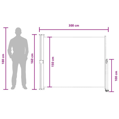 vidaXL Side Awning 100% polyester iron steel
