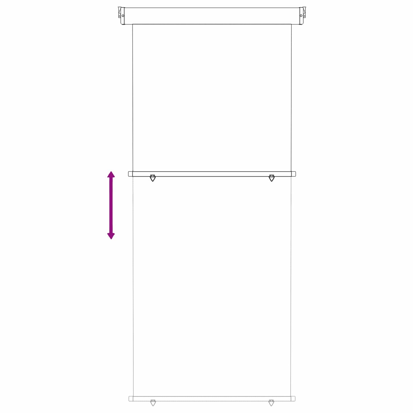 vidaXL Balcony Side Awning 60 x 250 cm 100% polyester iron steel Taupe