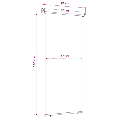 vidaXL Balcony Side Awning 60 x 250 cm 100% polyester iron steel Taupe