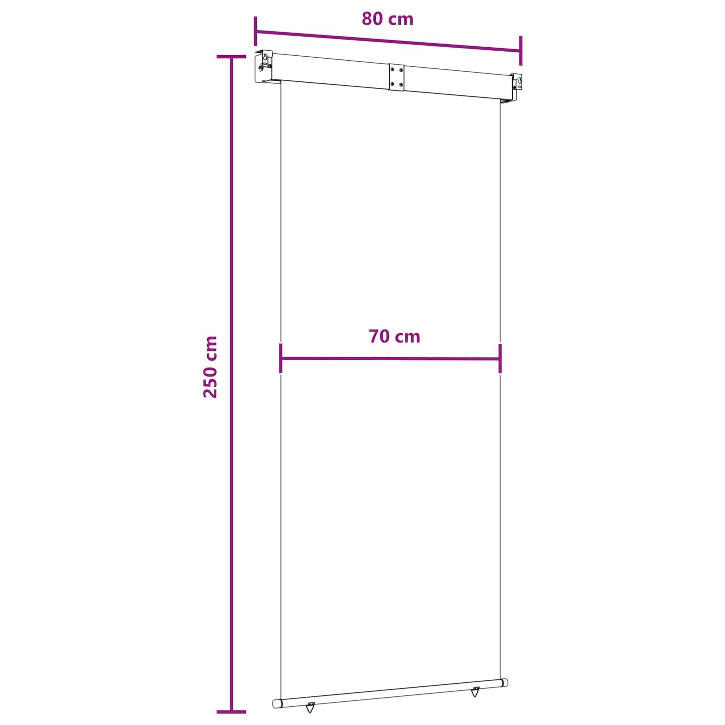 vidaXL Balcony Side Awning 100% polyester iron steel