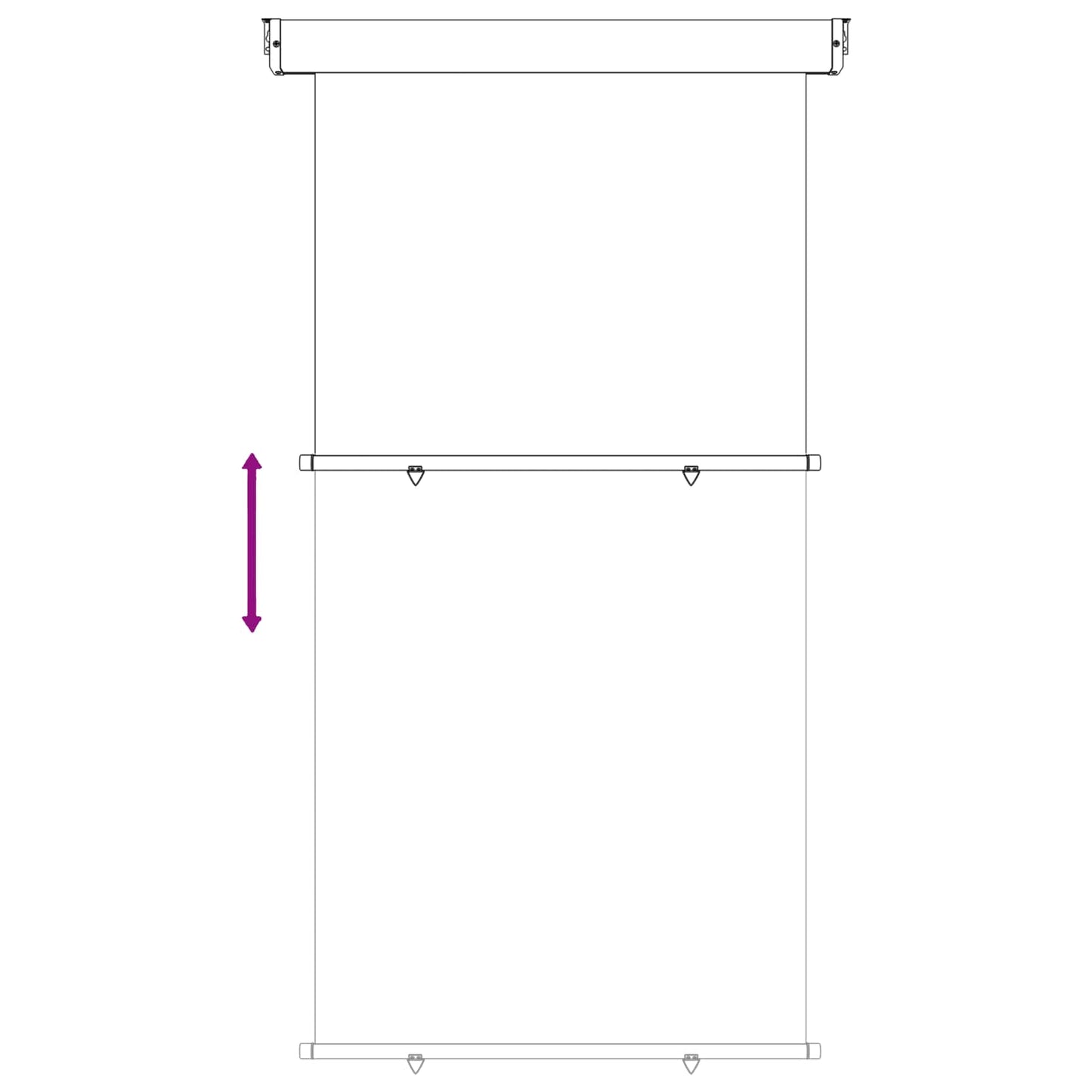 vidaXL Balcony Side Awning 117 x 250 cm 100% polyester iron steel