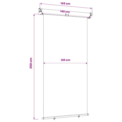 vidaXL Balcony Side Awning 140 x 250 cm 100% polyester iron steel