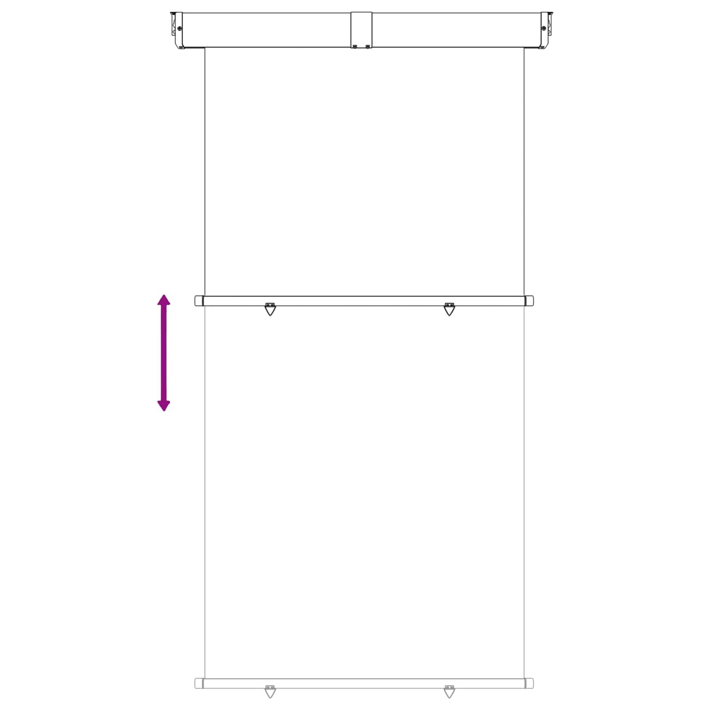 vidaXL Balcony Side Awning 100% polyester iron steel
