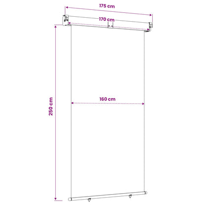 vidaXL Balcony Side Awning 170 x 250 cm 100% polyester iron steel