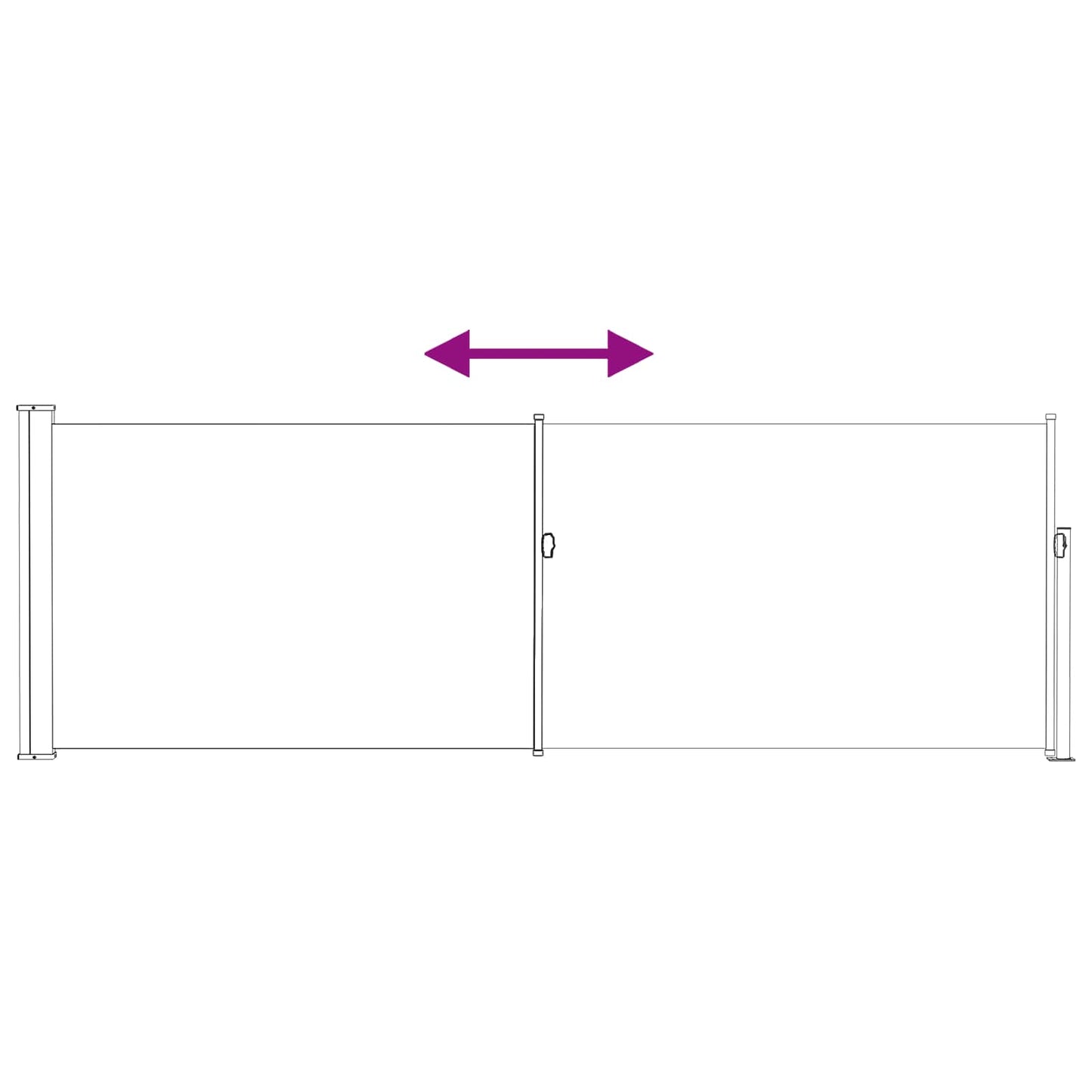vidaXL Retractable Side Awning 300 x 100 cm Polyester Rectangular