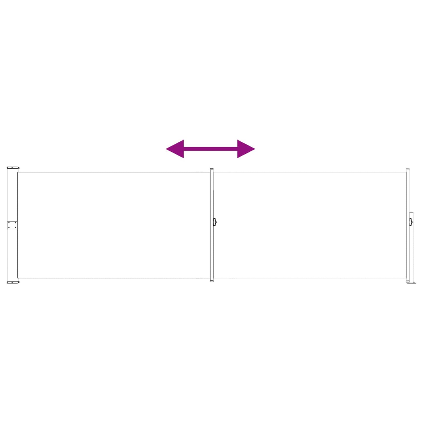 vidaXL Retractable Side Awning 120 x 300 cm Polyester Rectangular