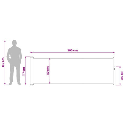 vidaXL Retractable Side Awning 120 x 300 cm Polyester Rectangular