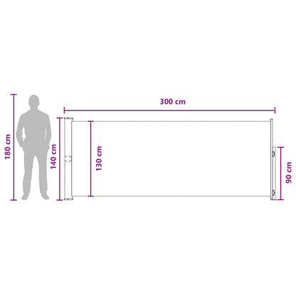 vidaXL Retractable Side Awning 100% polyester iron steel