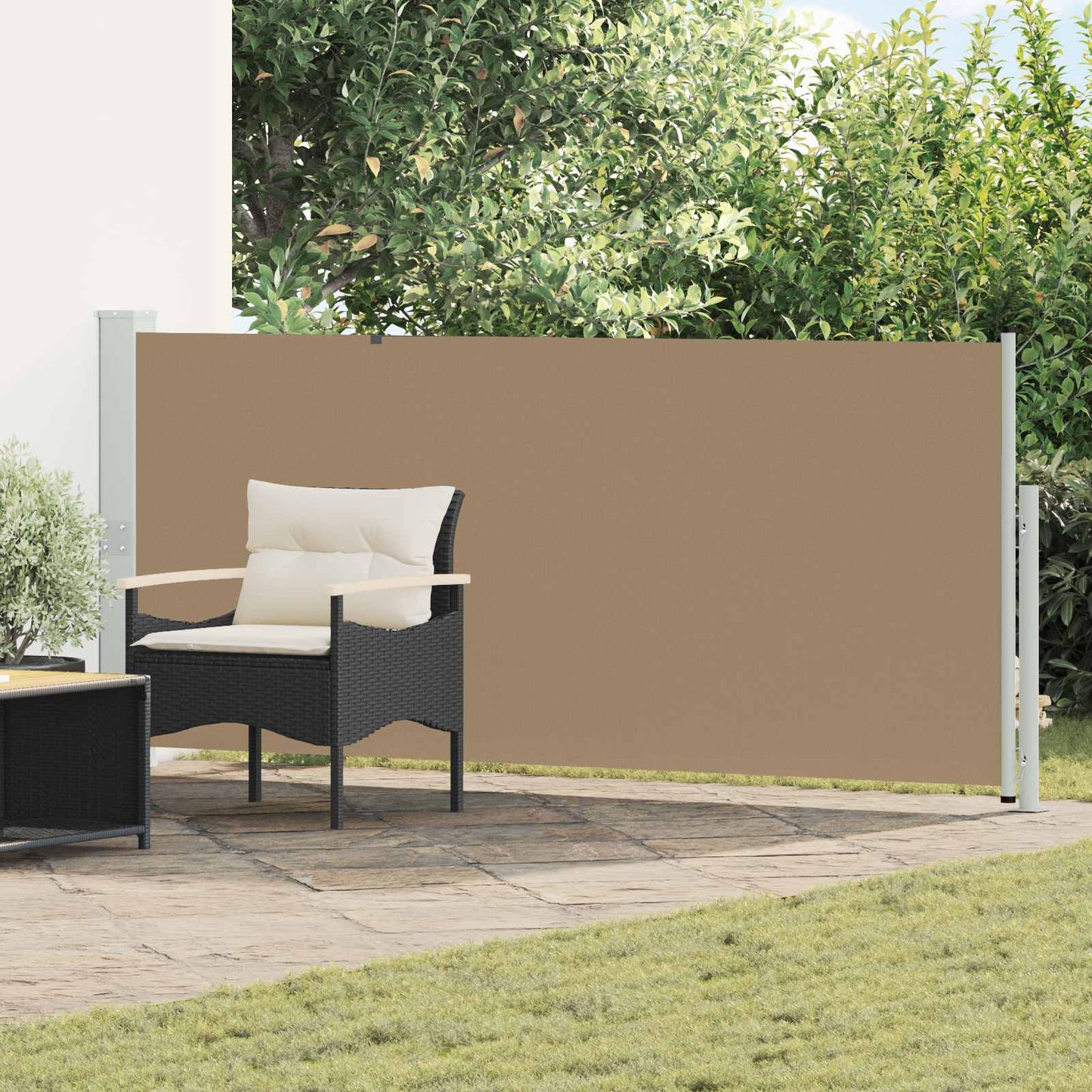 vidaXL Retractable Side Awning Polyester Rectangular