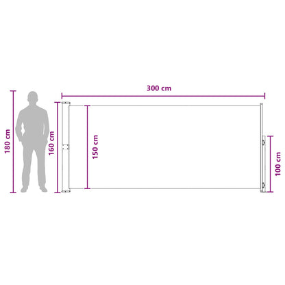 vidaXL Retractable Side Awning Polyester Rectangular