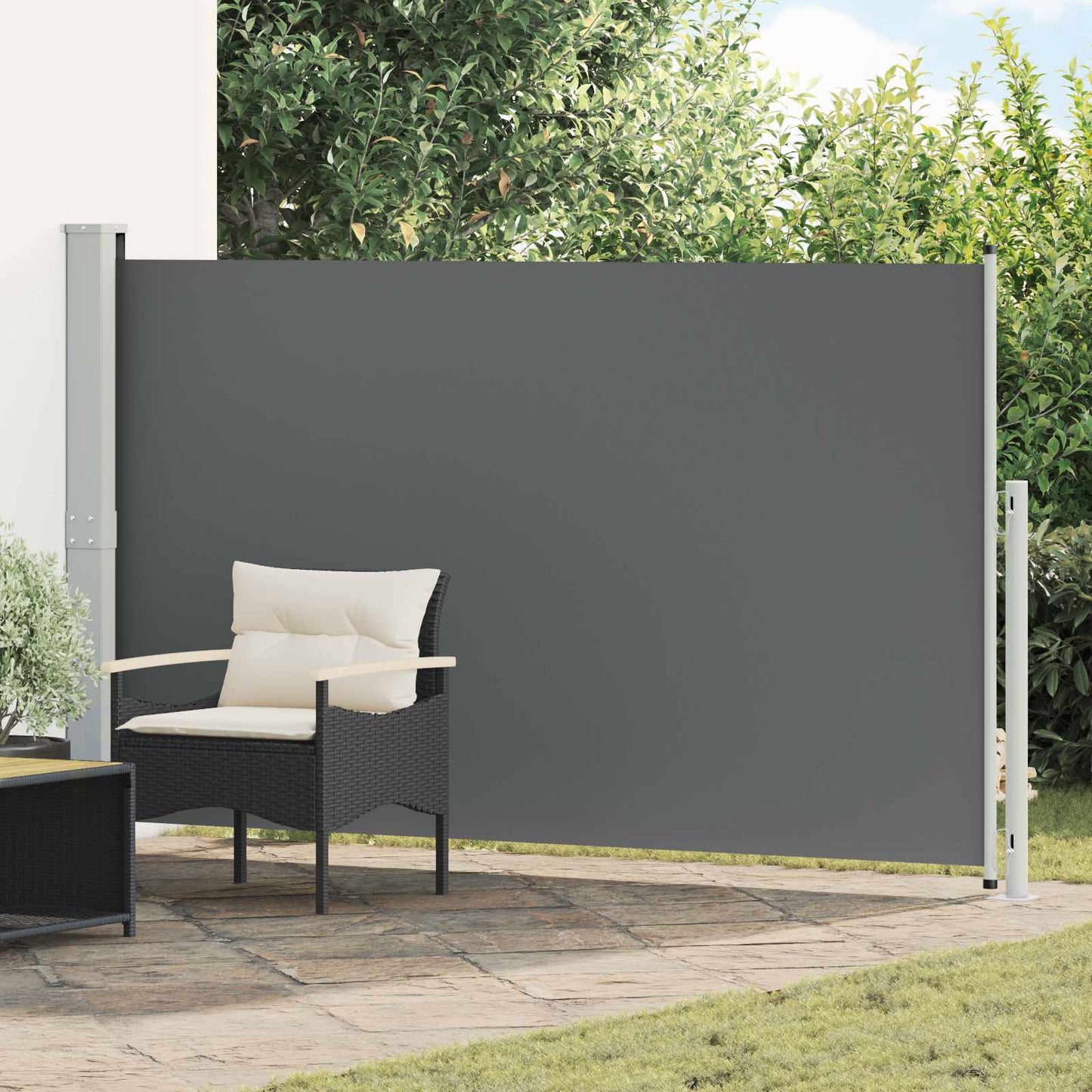 vidaXL Retractable Side Awning Anthracite 300 x 180 cm Polyester