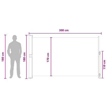 vidaXL Retractable Side Awning Anthracite 300 x 180 cm Polyester