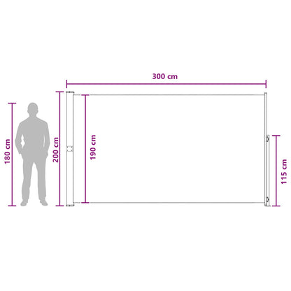 vidaXL Retractable Side Awning 100% polyester iron steel