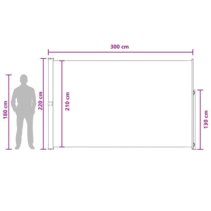 vidaXL Retractable Side Awning Beige 300 x 220 cm Polyester