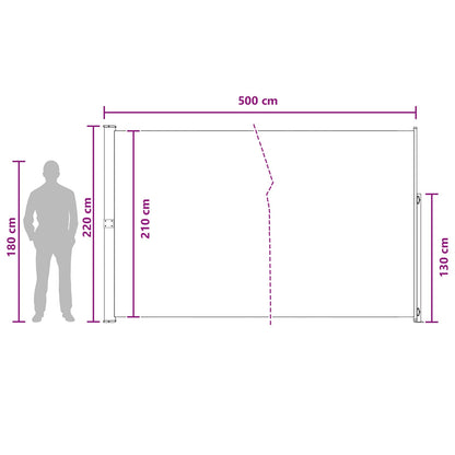 vidaXL Retractable Side Awning 100% polyester iron steel