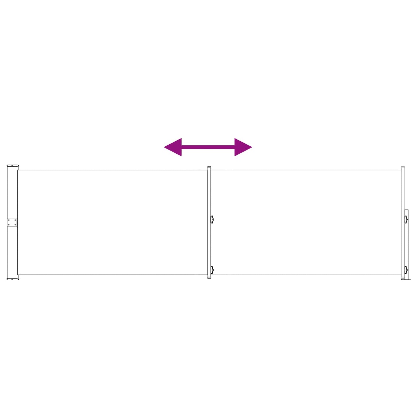 vidaXL Retractable Side Awning Beige 600 x 117 cm Polyester