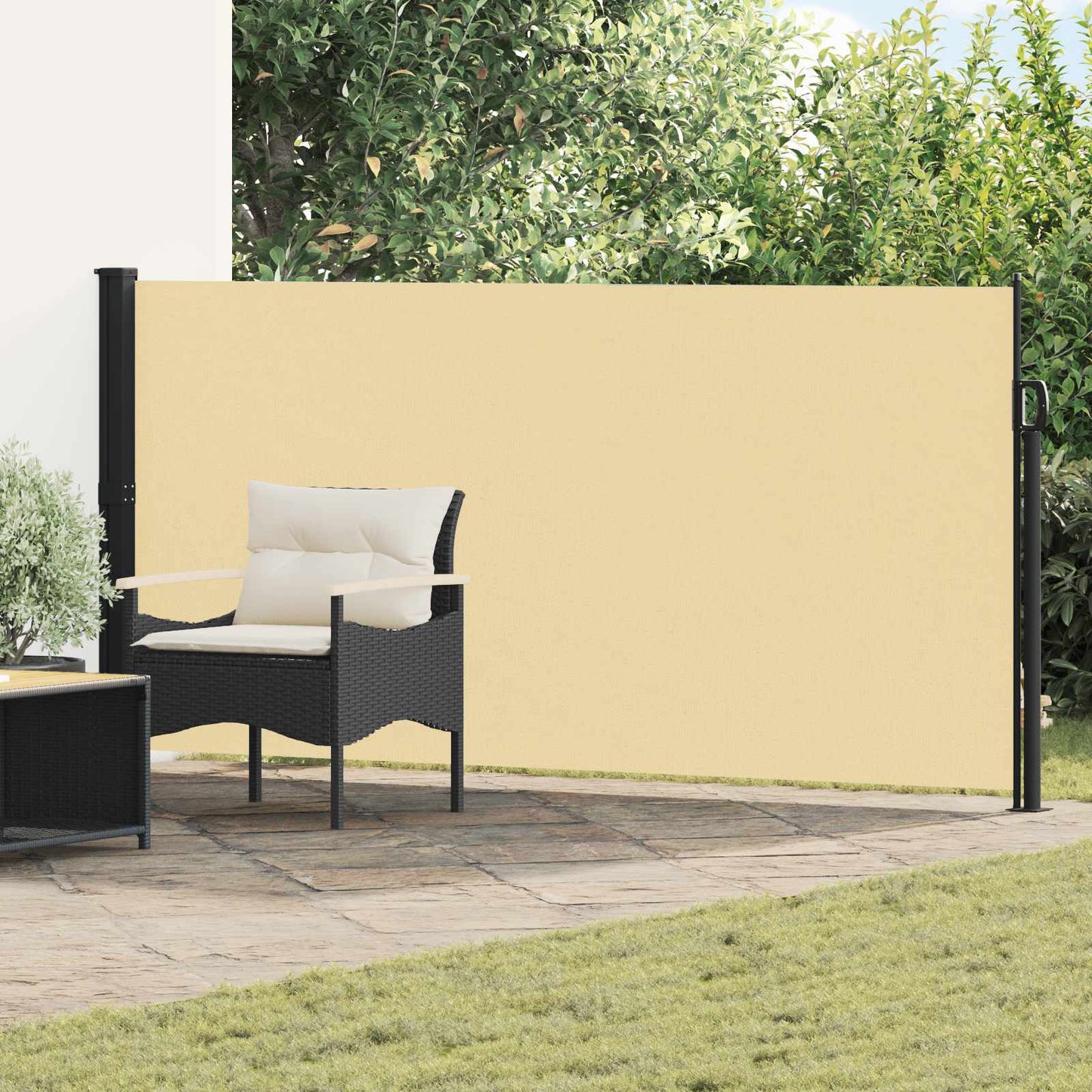 vidaXL Retractable Side Awning Sand 300 x 140 cm Polyester