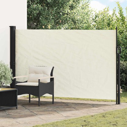vidaXL Retractable Side Awning Cream 300 x 170 cm Polyester