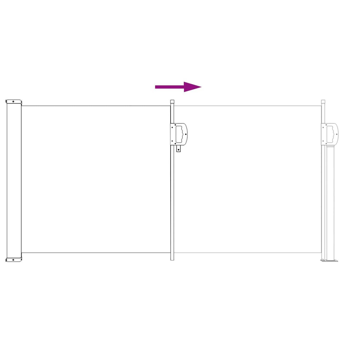 vidaXL Retractable Side Awning Sand 500 x 100 cm Polyester