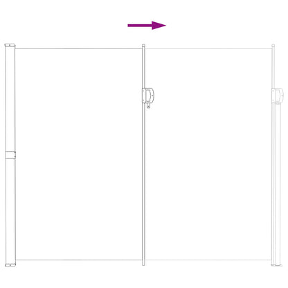vidaXL Retractable Side Awning Grey 500 x 200 cm Polyester
