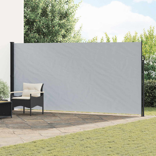 vidaXL Retractable Side Awning Grey 600 x 200 cm Polyester