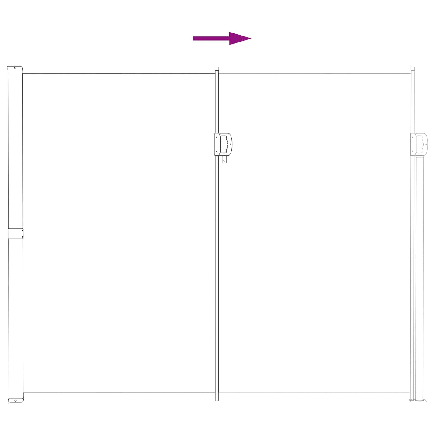 vidaXL Retractable Side Awning Sand 600 x 200 cm Polyester