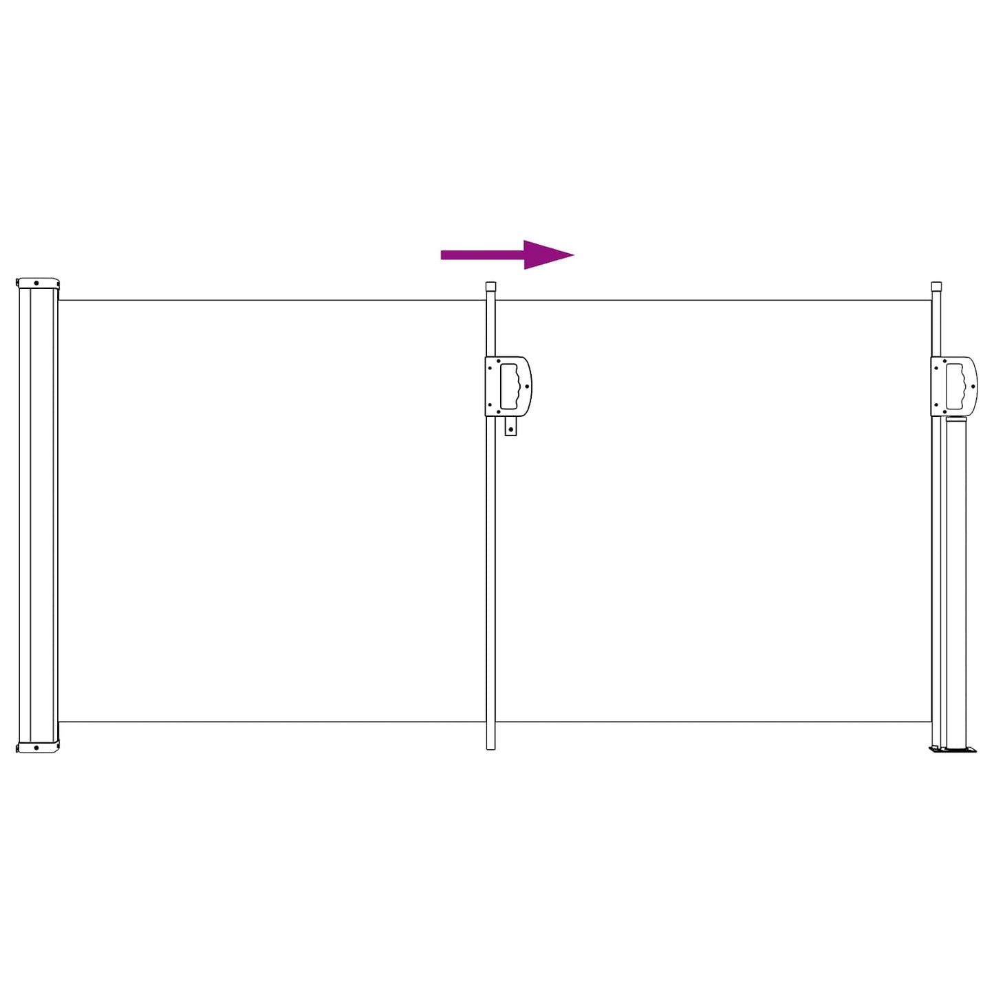 vidaXL Retractable Side Awning Black 300 x 100 cm Polyester