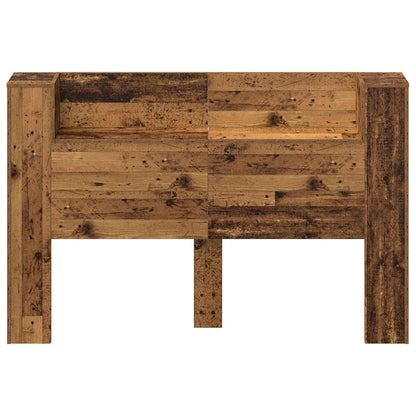 vidaXL Storage Headboard with LED Old Wood 160 cm Engineered Wood