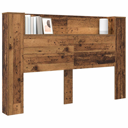 vidaXL Storage Headboard with LED Old Wood 160 cm Engineered Wood