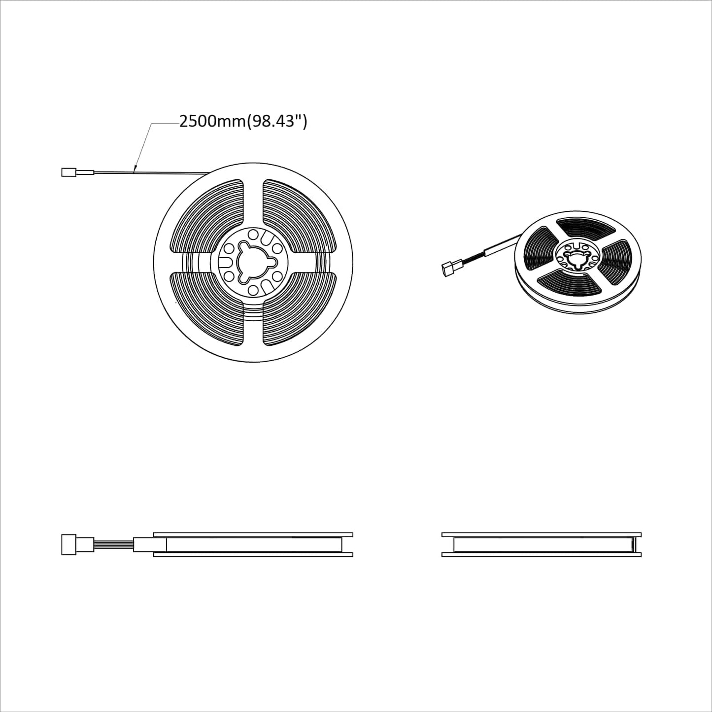 vidaXL LED Strip 12 pcs Black and Transparent 2500 mm