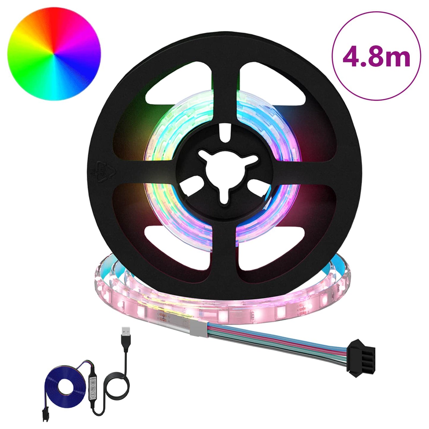vidaXL LED Strip 12 pcs Black and Transparent 40 x 0.8 x 0.3 cm