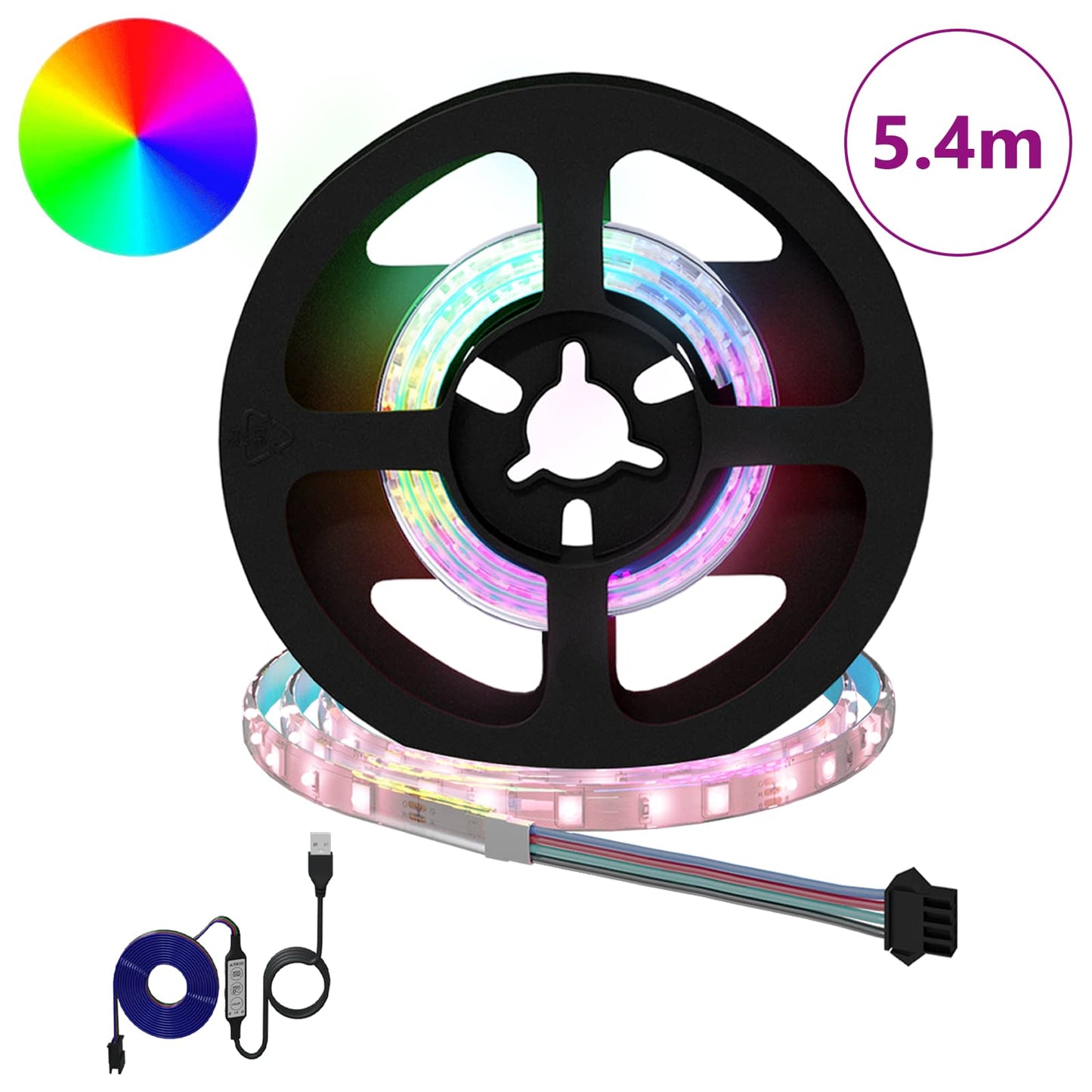 vidaXL LED Strip 12 pcs Black and Transparent 450 mm