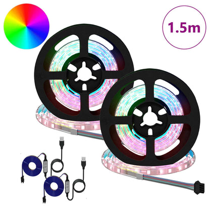 vidaXL LED Strip 2 pcs Black and Transparent 750 mm Copper and Plastic