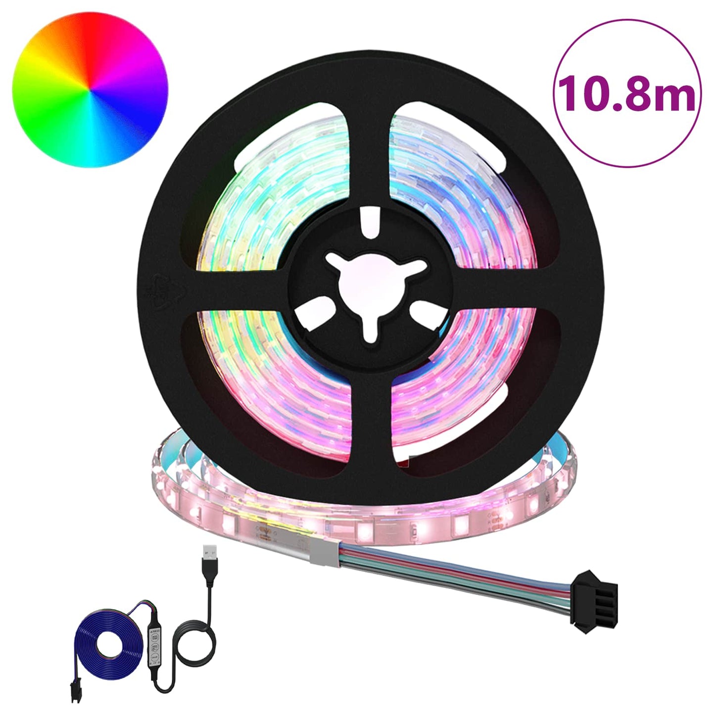 vidaXL LED Strip 12 pcs Black and Transparent 900 mm