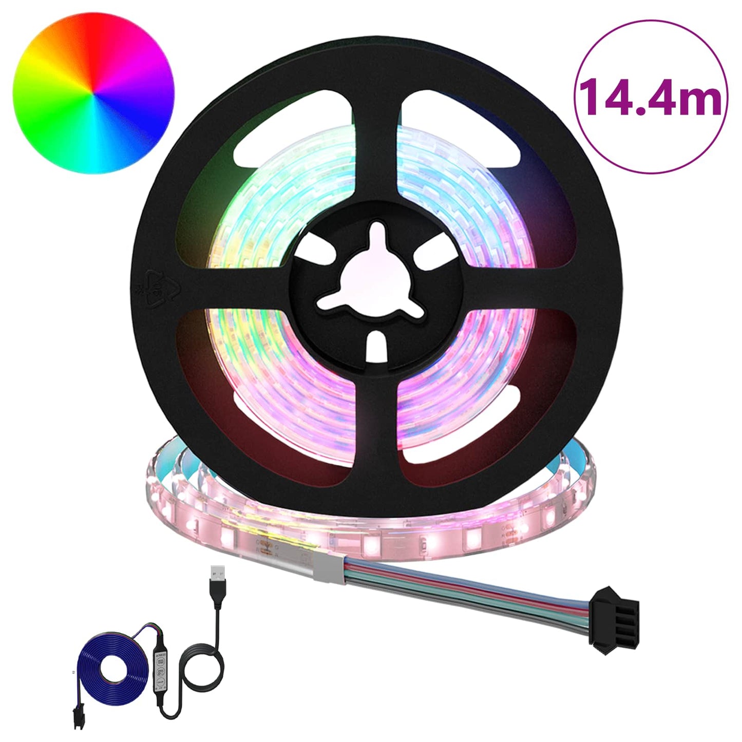 vidaXL LED Strip 12 pcs Black and Transparent 1200 mm