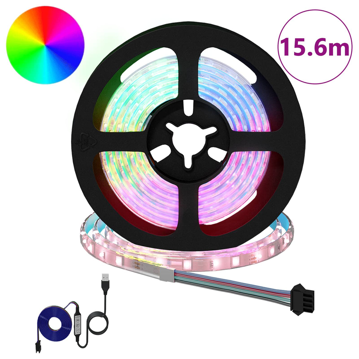 vidaXL LED Strip 12 pcs Black and Transparent Copper and Plastic