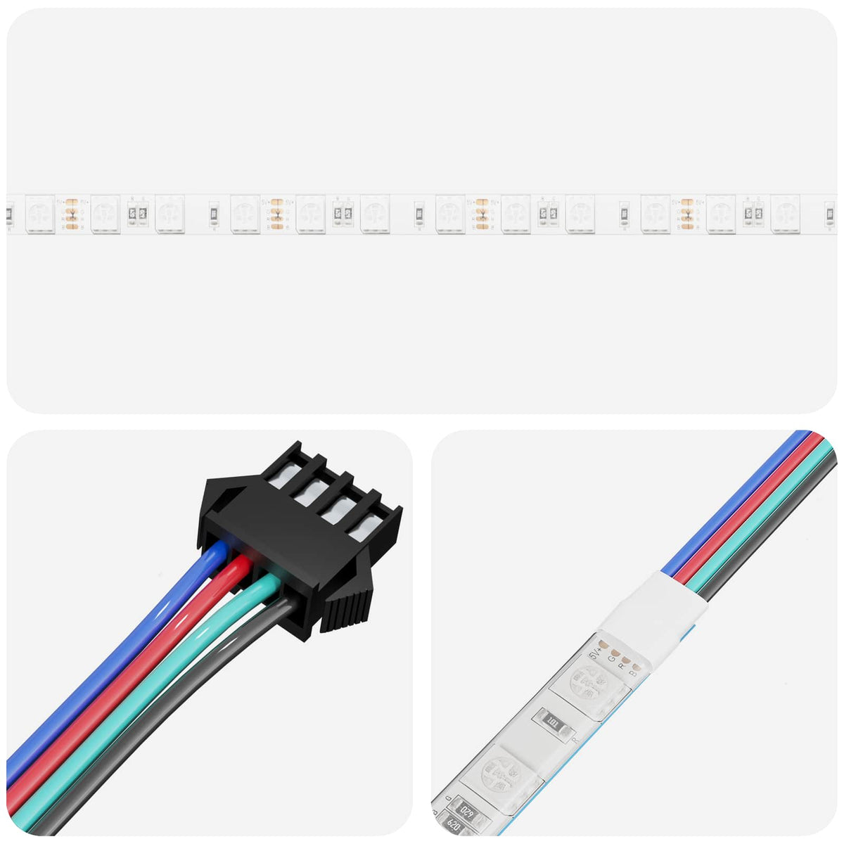 vidaXL LED Strip 12 pcs Black and Transparent Copper and Plastic