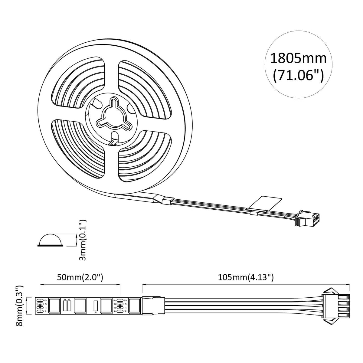 vidaXL LED Strip 12 pcs Black and Transparent Copper and Plastic