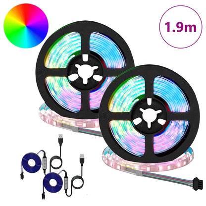 vidaXL LED Strip 2 pcs Black and Transparent 950 mm Copper and Plastic